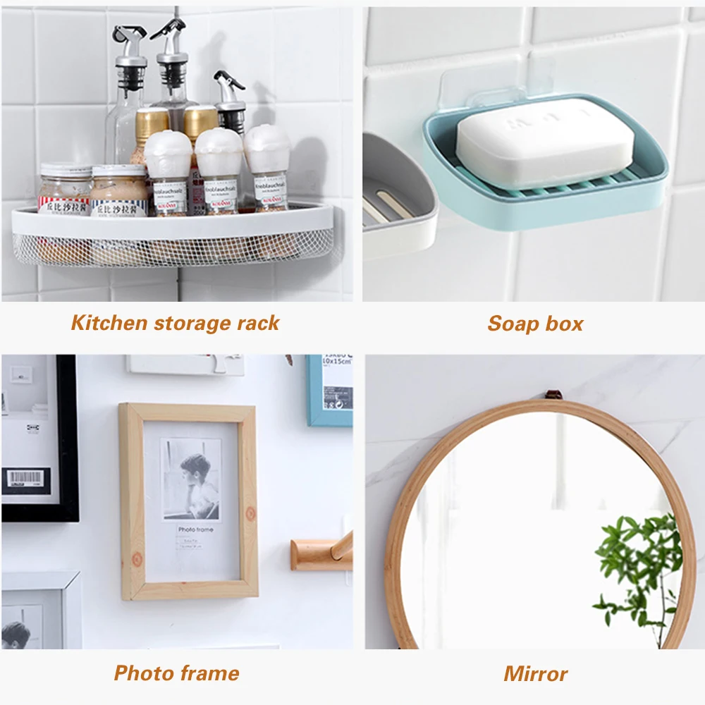 20/10Pcs Double Sided Adhesive Wall Hooks Waterproof Transparent Suction Cup Storage Hook For Kitchen Bathroom Organizer Holders - Image 5