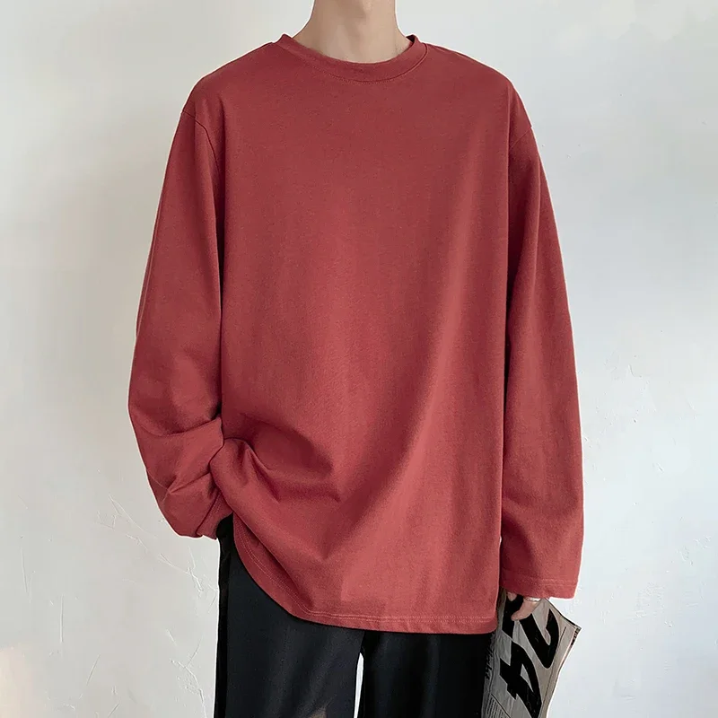 2024 Spring T-Shirts Men Long Sleeves Cotton Tops Male Tees Basic Plain Tshirts Women Tee Shirts Underwears XS-5XL - Image 2