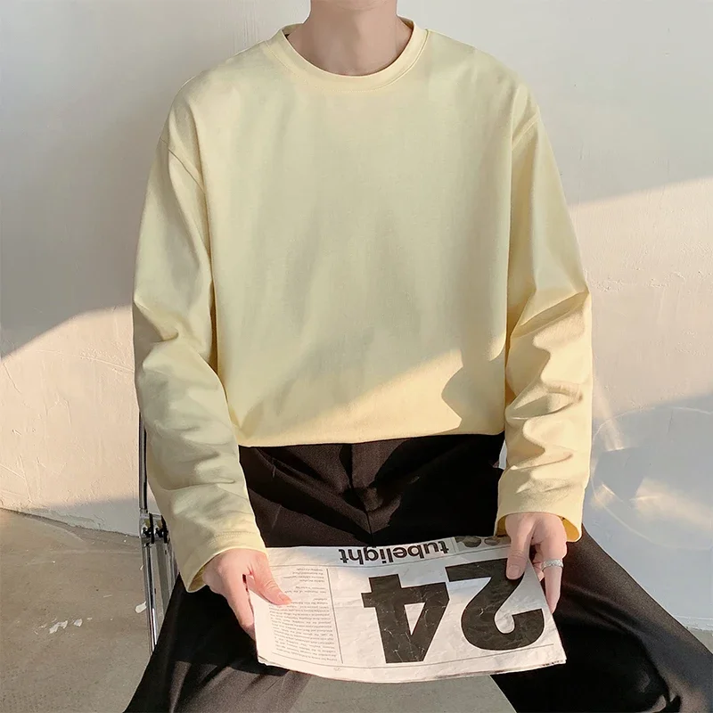 2024 Spring T-Shirts Men Long Sleeves Cotton Tops Male Tees Basic Plain Tshirts Women Tee Shirts Underwears XS-5XL - Image 6