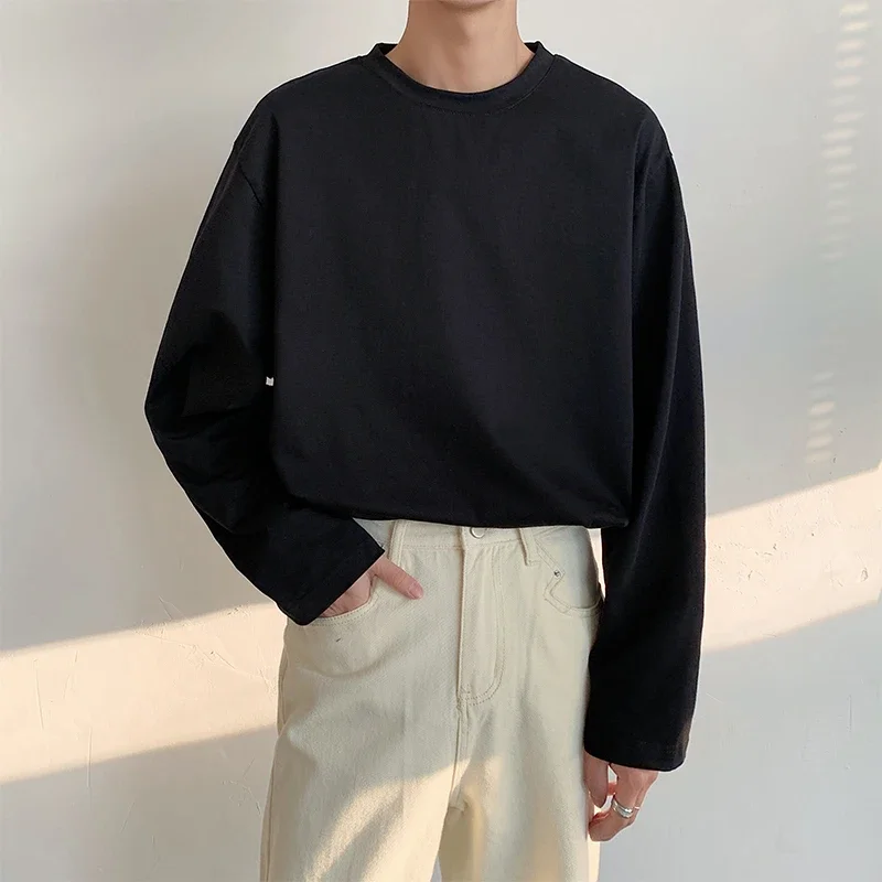 2024 Spring T-Shirts Men Long Sleeves Cotton Tops Male Tees Basic Plain Tshirts Women Tee Shirts Underwears XS-5XL - Image 5