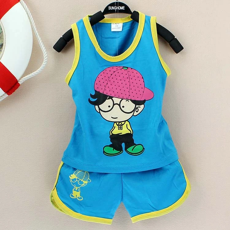2024 Summer Baby Boy Clothes Suit Cotton Child Kids Clothing Set Vest 0-2 Year Baby Clothing Set - Image 2