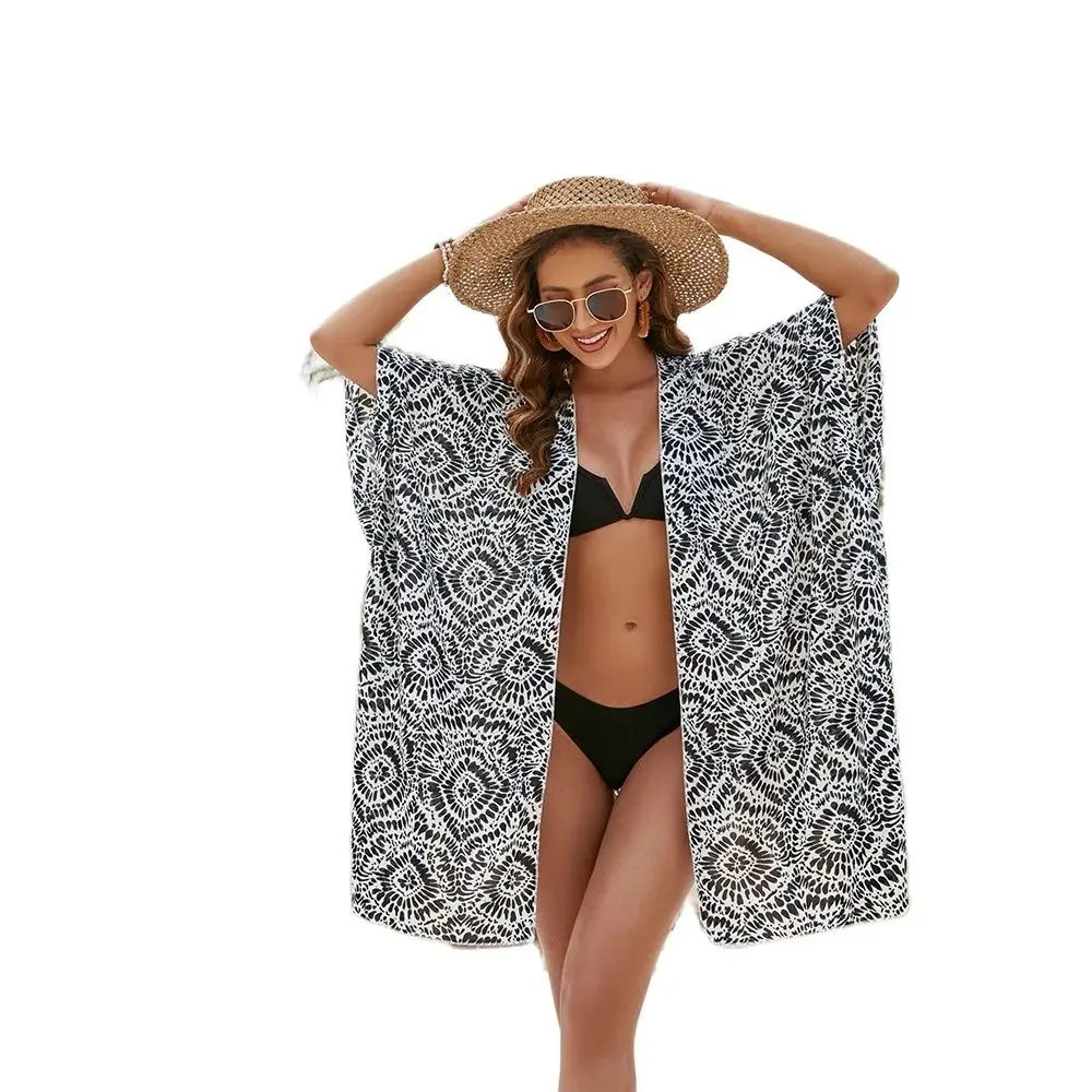 2024 Women's boho Kimono Cardigan Loose Coverups Beach Swim Bikini Bathing Suit Cover Ups Blouse for Swimwear Resort Wear - Image 2