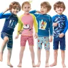 2025 Boys Swimsuit Two Pieces Kids Swimwear With Shorts Printed Children's Bathers Bathing Swimming Swim Suit Summer Beachwear