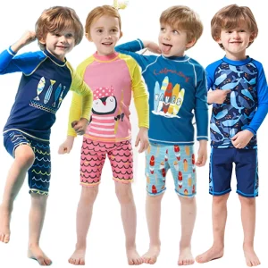 2025 Boys Swimsuit Two Pieces Kids Swimwear With Shorts Printed Children's Bathers Bathing Swimming Swim Suit Summer Beachwear