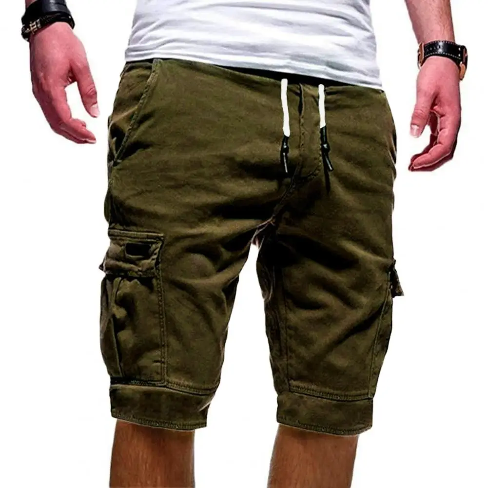 2025 Men Outdoor Cargo Shorts Solid Color Multi Pockets Men Loose Drawstring Shorts For Jogging Summer Short Casual Pants - Image 2