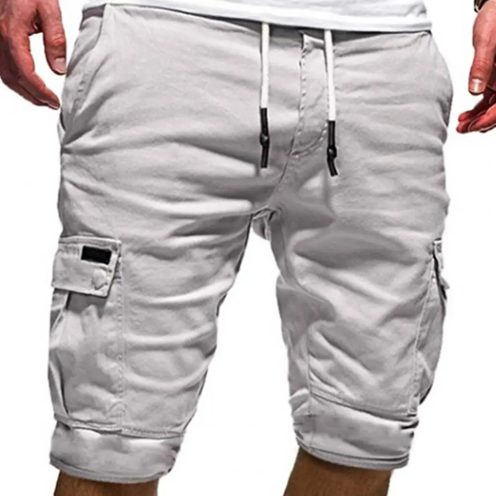 2025 Men Outdoor Cargo Shorts Solid Color Multi Pockets Men Loose Drawstring Shorts For Jogging Summer Short Casual Pants - Image 6