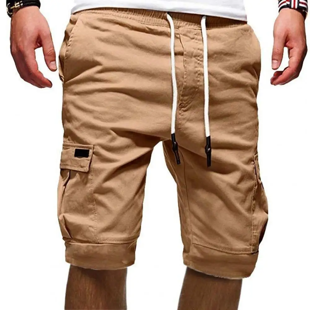 2025 Men Outdoor Cargo Shorts Solid Color Multi Pockets Men Loose Drawstring Shorts For Jogging Summer Short Casual Pants - Image 4