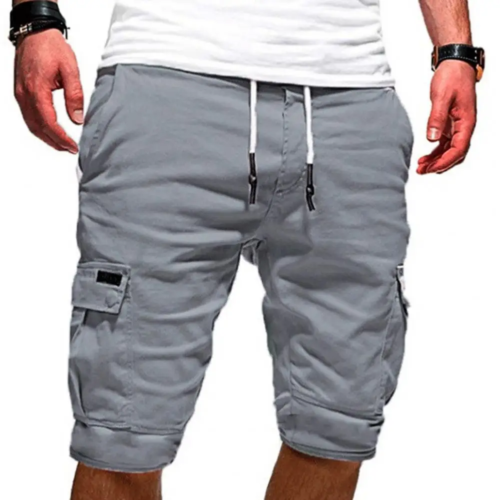 2025 Men Outdoor Cargo Shorts Solid Color Multi Pockets Men Loose Drawstring Shorts For Jogging Summer Short Casual Pants - Image 5