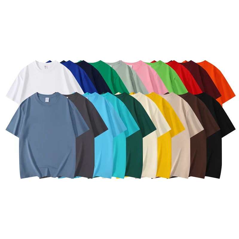 2025 Summer Men's T Shirts 100% Cotton Slim Fit Oversized T-Shirt Men Sport Solid Color Short Sleeve Tops Tee 20 Colors - Image 5