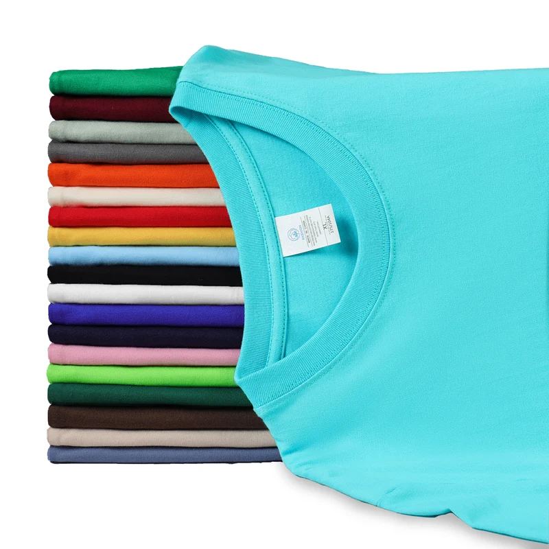 2025 Summer Men's T Shirts 100% Cotton Slim Fit Oversized T-Shirt Men Sport Solid Color Short Sleeve Tops Tee 20 Colors - Image 4