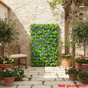2026 New Simulation Spring Orchid Garden Fence Decora Artificial Ivy Leaves Privacy Screen Backyard Green Background Fence