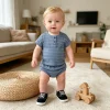 2026 Summer Baby Clothing Set Baby Boy Cute Clothing Set 0-24M Striped Tee and Shorts 2 Pcs Boy Clothes Suit