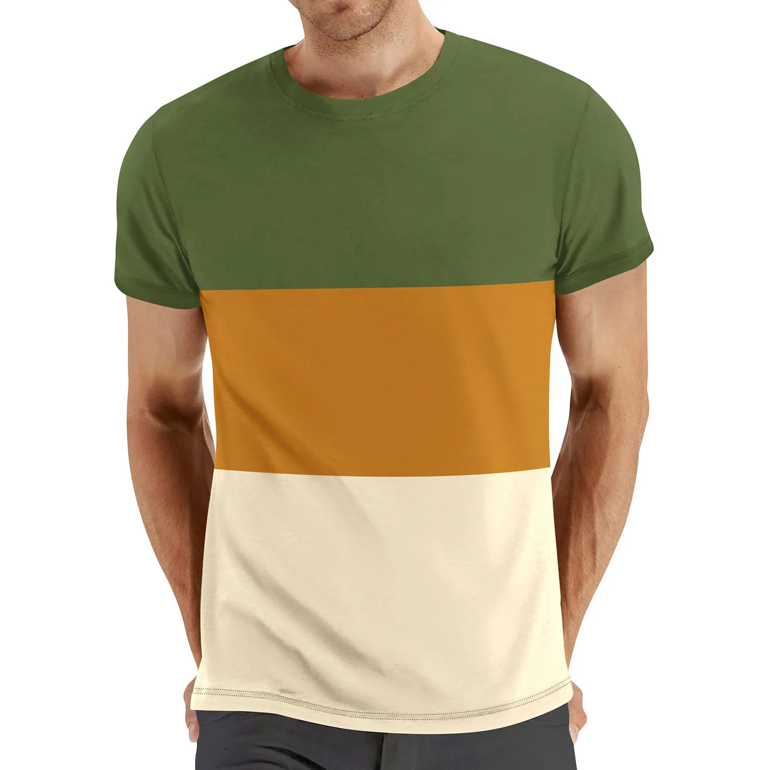 2026 Summer Men's Solid Color Casual Round Neck T-shirt Outdoor Sports Running Fitness Breathable Comfortable Short Sleeve Top - Image 5
