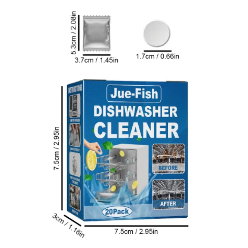 20/40PCS Dishwasher Cleaner Tablets Surfactant Deep Clean Remove Oil Dirt Limescale Antibacterial All in One Kitchen Cleaning To - Image 2