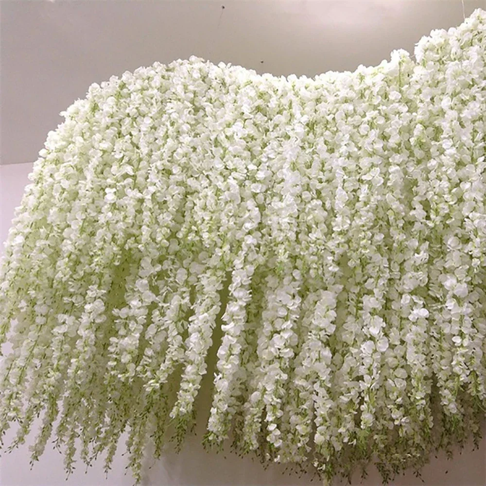 20PCS/10PCS Artificial Silk Wisteria Flower Garland Fake Hanging Wisteria Plant Vine for Garden Party Wedding Home Decoration