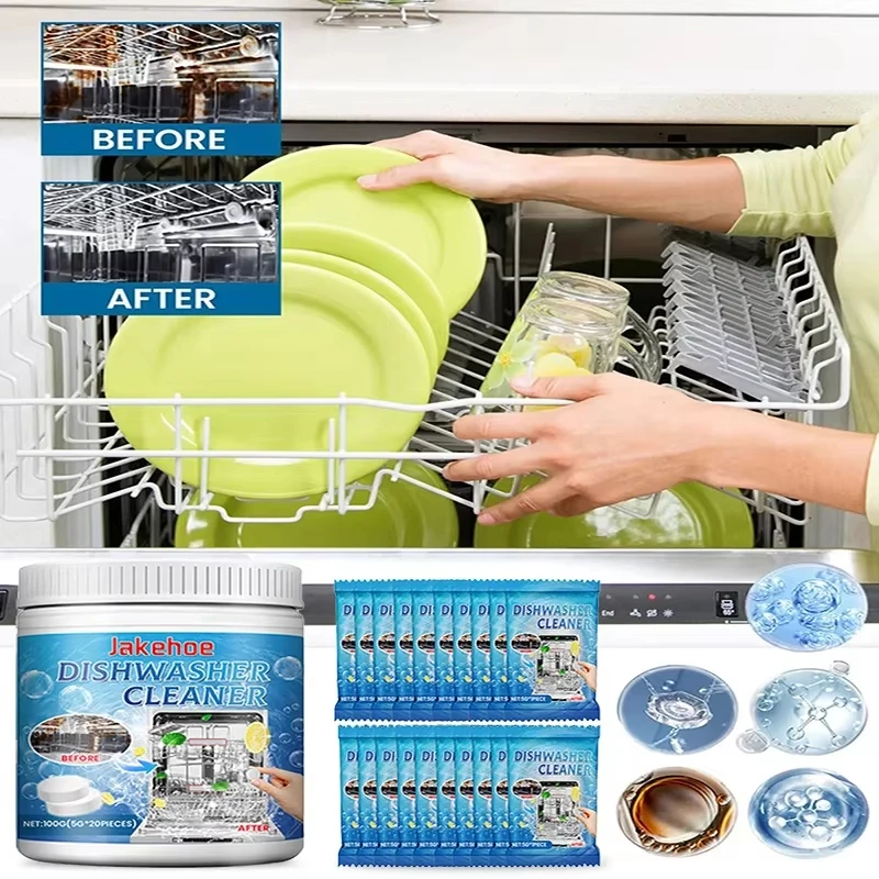 20pcs Dishwasher Cleaning Tablets Stubborn Dirt Oil Stains Peculiar Smells Removal Deodorizer Cleaner Household Kitchen Supplies - Image 4
