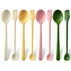 2/8Pcs Small Silicone Spoon High Temperature Resistant Jam Spoon Soup Spoon Mixing Spoon Salad Spoon Kitchen Accessories