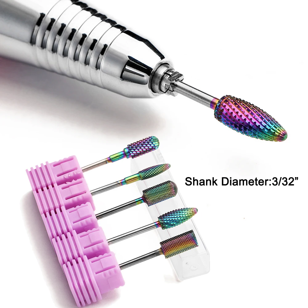29 Type Nail Drill Bits For Electric Drill Manicure Machine Accessory Rainbow Tungsten Carbide Ceramic Milling Cutter Nail Files - Image 3