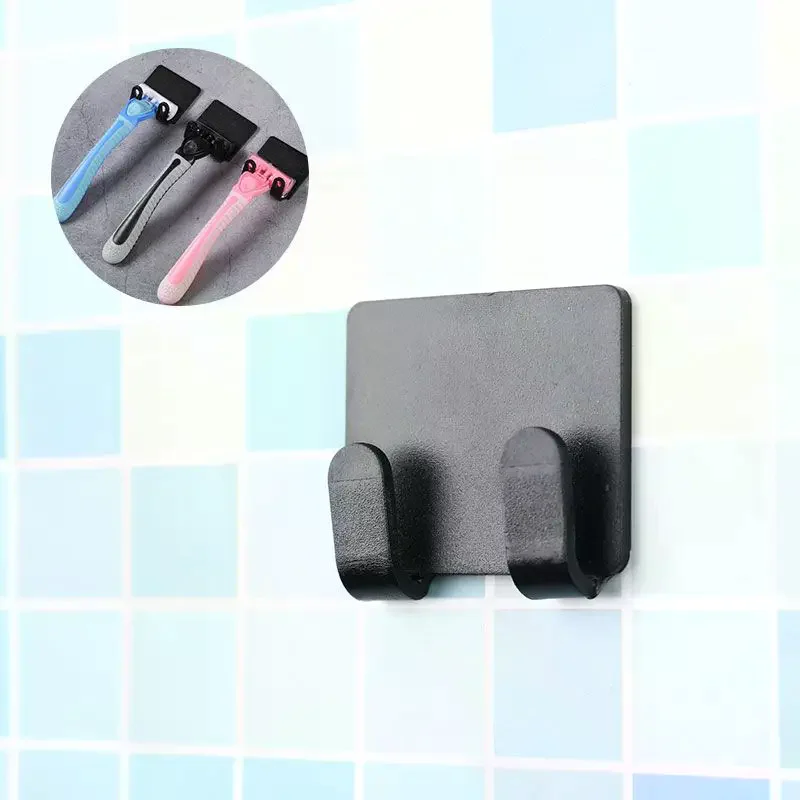 2pcs Punch Free Razor Holder Storage Hook Wall Men Shaving Shaver Shelf Bathroom Razor Rack Wall Bathroom Accessories