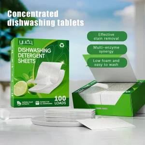 30/100Pack Dishwasher Cleaner Tablets, Grease Removal Deodorizing Detergent Sheet for Kitchen, Deep Cleaning Dishwashing Tool