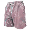 3D Printed Colorful Leaves Short Pants For Men Plant Stripes Pattern Beach Shorts Summer Casual Street Breathable Swim Trunks