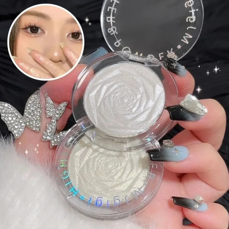 3D Rose Diamond Highlighter Powder Palette Glitter Brighten Makeup Bronzer Shimmer Luxury High Gloss Glow Face Contour Cosmetics - Image 2