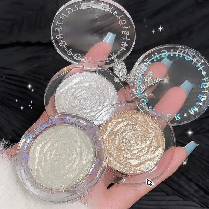 3D Rose Diamond Highlighter Powder Palette Glitter Brighten Makeup Bronzer Shimmer Luxury High Gloss Glow Face Contour Cosmetics - Image 4