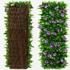 40cmTelescopic Fence Artificial Leaves Plastic Plant Fake Flower Simulation Fence Garden Yard Wall Decor Home Landscape Ornament