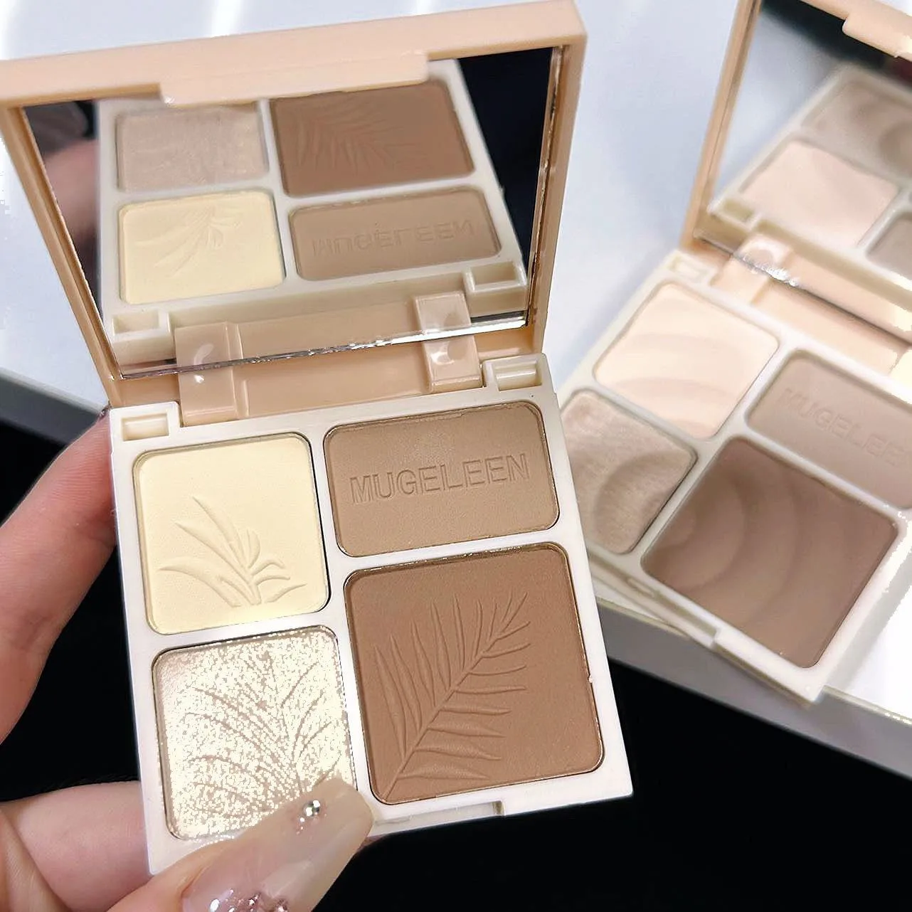4Colors Matte Highlighter Contour 3D Facial Bronzer Brightening Glitter Highlight Palette Eye Shadow Nose Powder Makeup Cosmetic - Image 3