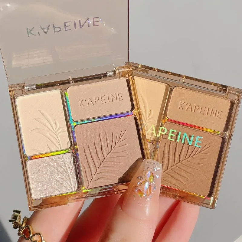 4Colors Matte Highlighter Contour 3D Facial Bronzer Brightening Glitter Highlight Palette Eye Shadow Nose Powder Makeup Cosmetic - Image 4