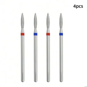 4pcs Cuticle Drill Bits 3/32'' Professional Cuticle Clean Drill Bits For Nail Drill Round Ball Head Cuticle Cleaner