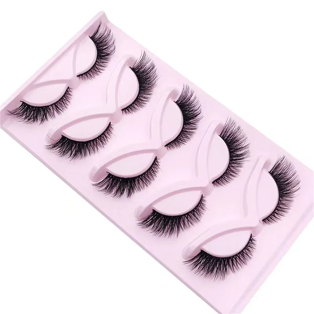 5 Pairs Cat Eye Lashes Long Lashes Cat Eye Look Wispy Lashes Eye End Elongated Strip Thick False Eyelashes - Image 5