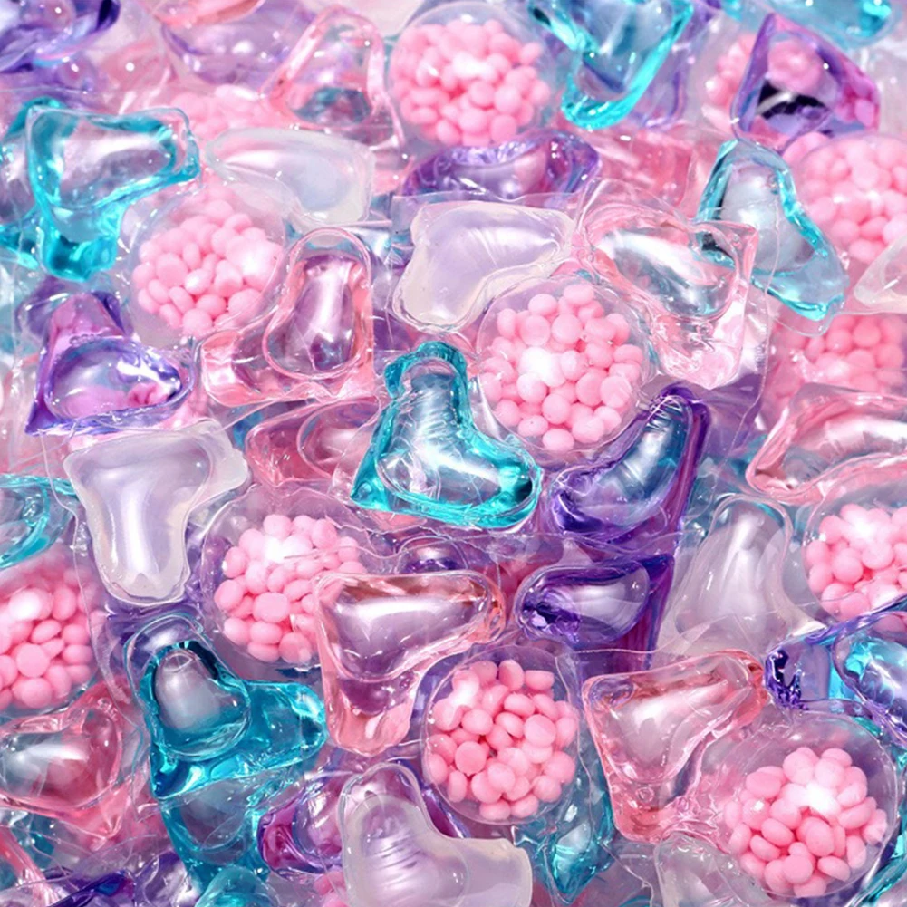 50Pcs Laundry Cleaning Washing Capsules 5 in 1 Laundry Aroma Liquid Capsule Ball Apartment University Dormitory Necessities
