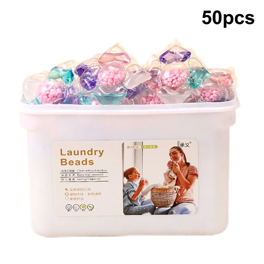 50Pcs Laundry Detergent Box 5 in 1 Laundry Beads Laundry Cleaning Washing Capsules Apartment University Dormitory Necessities - Image 5