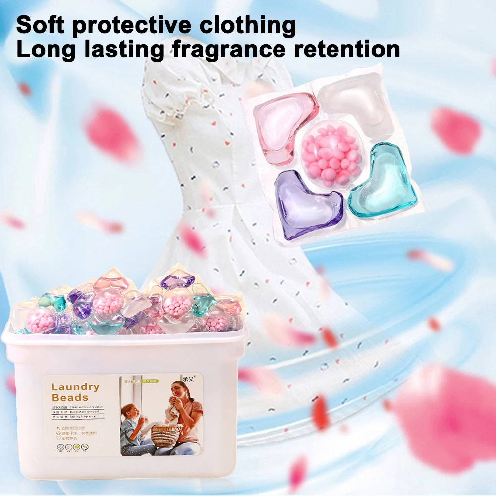 50Pcs Laundry Detergent Box 5 in 1 Laundry Beads Laundry Cleaning Washing Capsules Apartment University Dormitory Necessities - Image 3