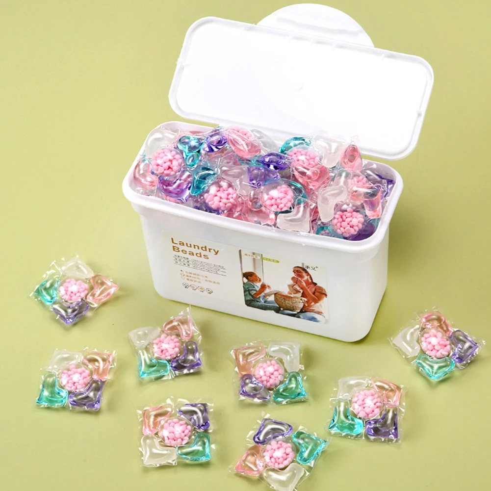 50Pcs Laundry Detergent Box 5 in 1 Laundry Beads Laundry Cleaning Washing Capsules Apartment University Dormitory Necessities - Image 6