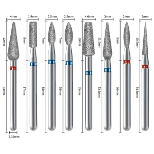 5/10Pcs/set Diamond Nail Drill Bit Rotate Burr Milling Nail Cutter Bits Electric Drill Machine for Manicure Pedicure Tools