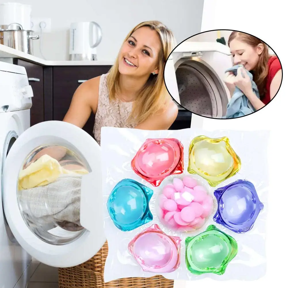 7-in-1 Laundry Beads Water-soluble Softener Laundry Fragrance Enhancer Laundry Detergent Long-lasting Cleaning Capsules 20pcs - Image 6