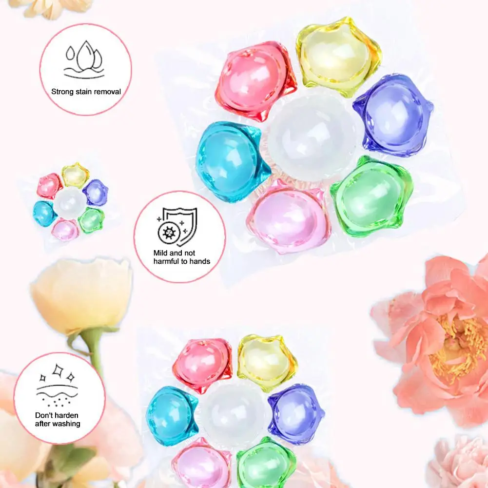 7-in-1 Laundry Beads Water-soluble Softener Laundry Fragrance Enhancer Laundry Detergent Long-lasting Cleaning Capsules 20pcs - Image 5