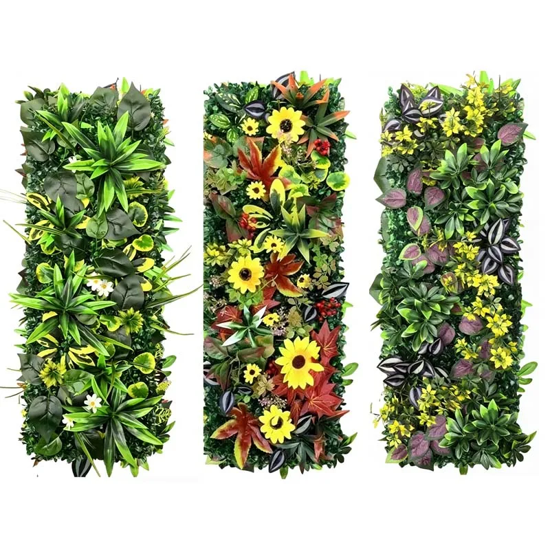 75x25cm Green Plant Wall Panels Artificial Plant Grass Wall Backdrop,Outdoor Hedge Fence Panels Privacy Screen Home Garden Decor - Image 2