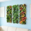 75x25cm Green Plant Wall Panels Artificial Plant Grass Wall Backdrop,Outdoor Hedge Fence Panels Privacy Screen Home Garden Decor