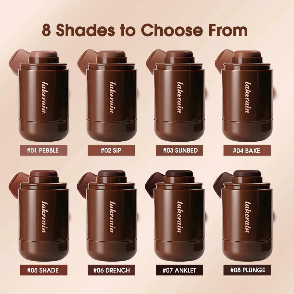 8 Shades Cream Bronze Contour Stick Long Lasting Hydrating Soft Smooth 3D Lightweight Buildable Cheek Sculpt Daily Face Makeup - Image 4