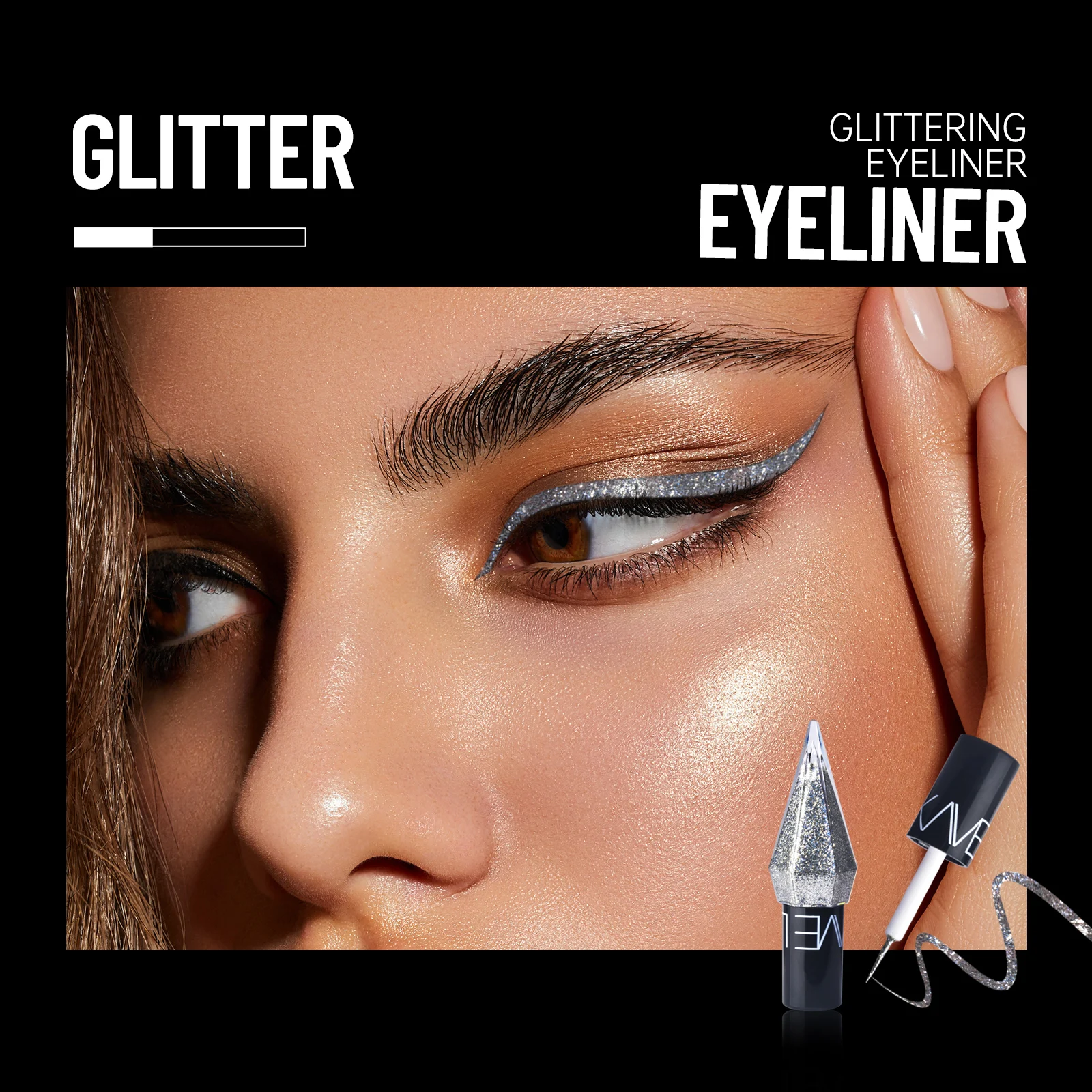 9-Color Diamond Shiny Eye Shadow Eyeliner Pen Pearl Light Color Fast Drying Waterproof Eyeliner Liquid - Image 4