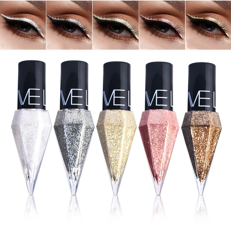 9-Color Diamond Shiny Eye Shadow Eyeliner Pen Pearl Light Color Fast Drying Waterproof Eyeliner Liquid - Image 5