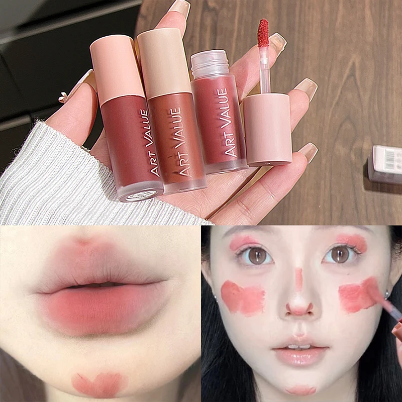 ART VALUE 4 Colors Dual-use Lip And Cheek Balm Blush Lasting Cheek Color Natural Makeup Multi-purpose Blush Cream Lip Stain Tint