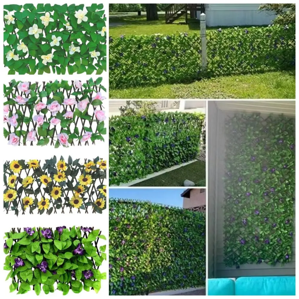Adjustable Artificial Leaf Privacy Fence Rose Sunflower Decorative Garden Trellis Easy Install Flexible Expandable Privacy Fence - Image 3