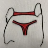 Aesthetic Sexy Spice Girl Beach Contrast Color Swimsuit Solid Shoulder Strap Adjustable Backless Simple Summer Split Bikini Y2K