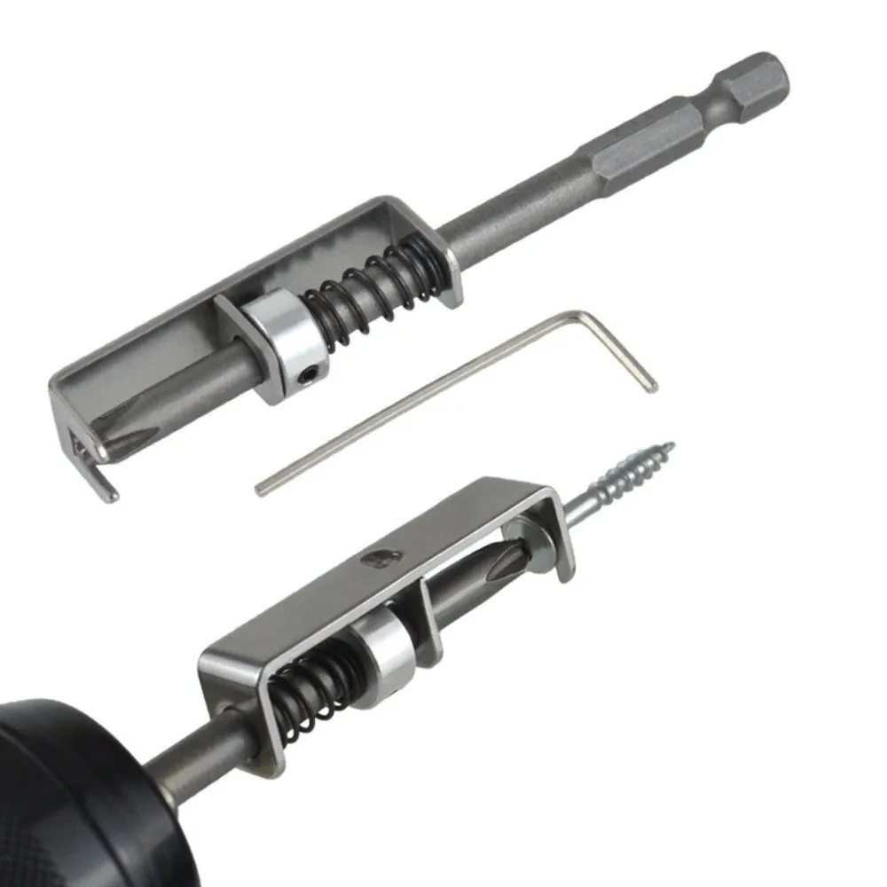Alloy Steel Spring Positioning Drill Portable Safety Screw Fixation Drill Bit SingleHand Operation Anti Drop Screw Holder Bit - Image 4