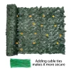 Artificial Ivy Fence Panel Fake Leaf Hedge with Flower Outdoor Balcony Privacy Shield
