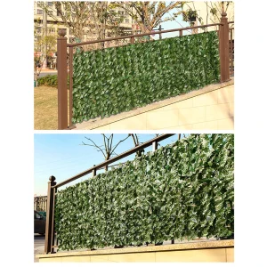 Artificial Ivy Hedge Green Leaf Fence Panels Faux Privacy Fence Screen For Home Outdoor Garden Balcony Decoration 0.5X3m.